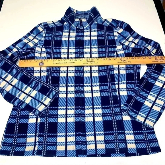 Liz Claiborne Full Zip Plaid Fleece Size M - Picture 5 of 6